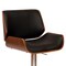 Armen Living London Black Faux Leather Adjustable Height Swivel Walnut Wood and Chrome Bar Stool LCLOSWBABLWA - alternate 3